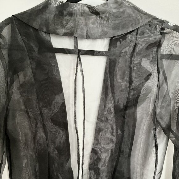 For Costume Sheer Black Cardigan Rhinestone Waist & Sleeve Ties Size 36 - Picture 7 of 7